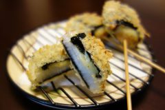 長いものタラコはさみ揚げ